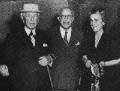 12-11-1950Intwright1-ws Frank Lloyd Wright on FSC campus with wife Olgivanna and FSC President Dr Ludd M Spivey - Interlachen 1950